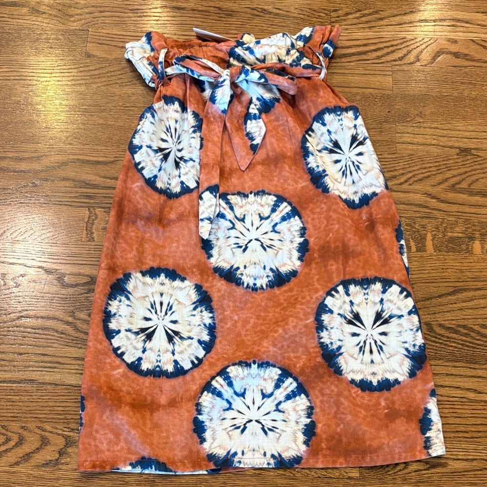 Anthropologie Porridge NWT Tie-Dye Print Paperbag waist skirt with belt, xS